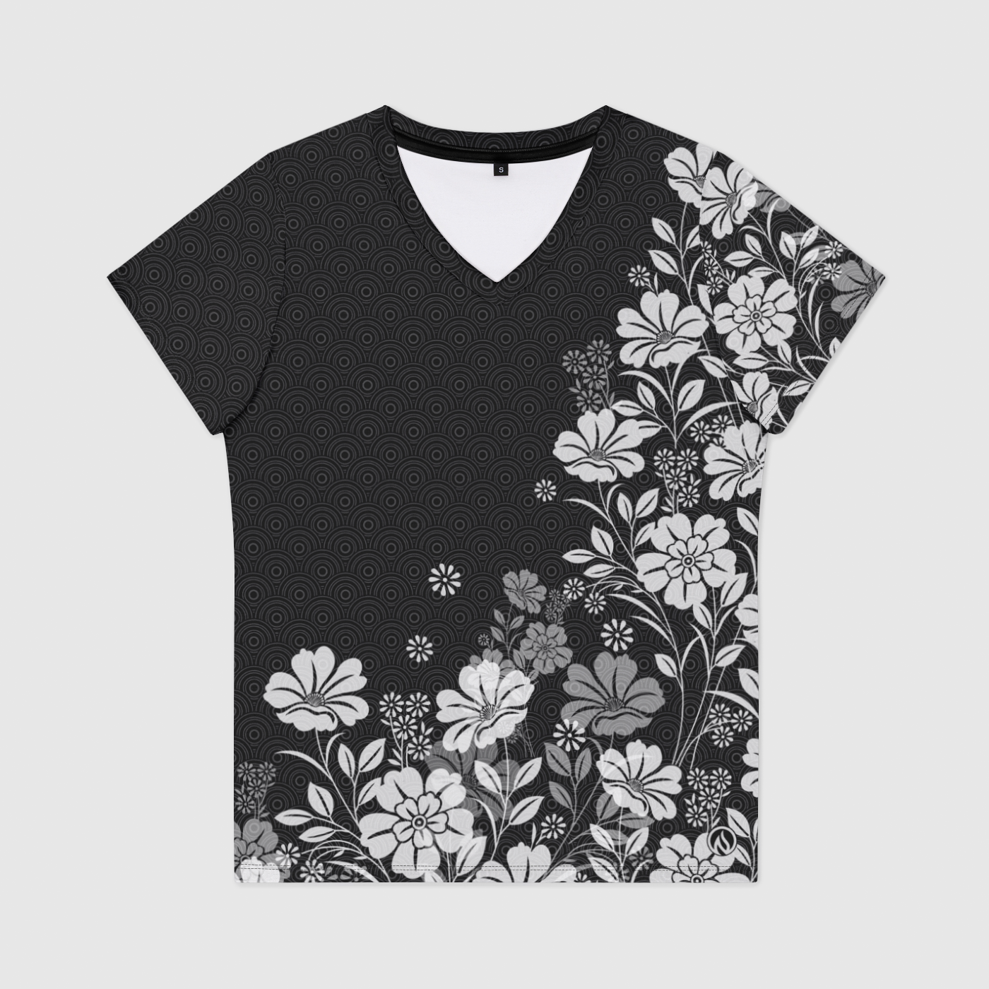 Floral Fade Womens V-Neck T-Shirt