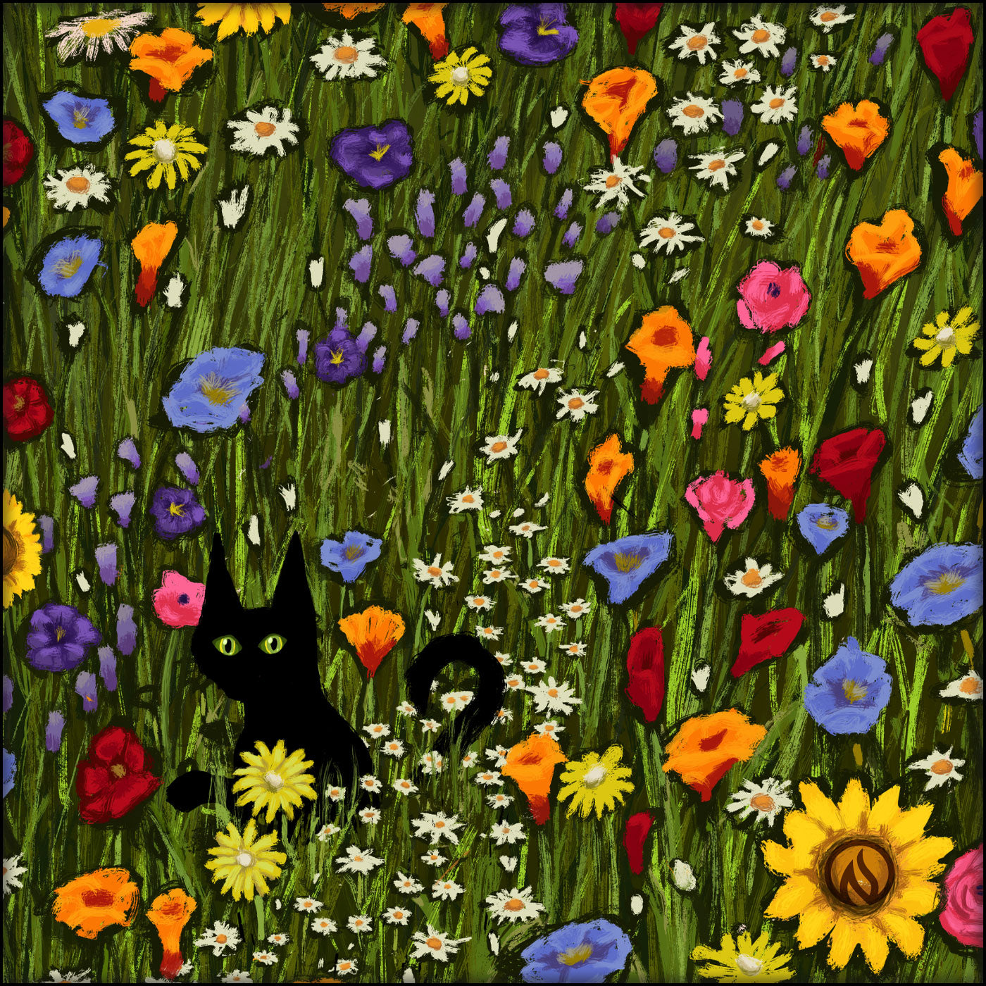 Flower Cat Scoop Neck