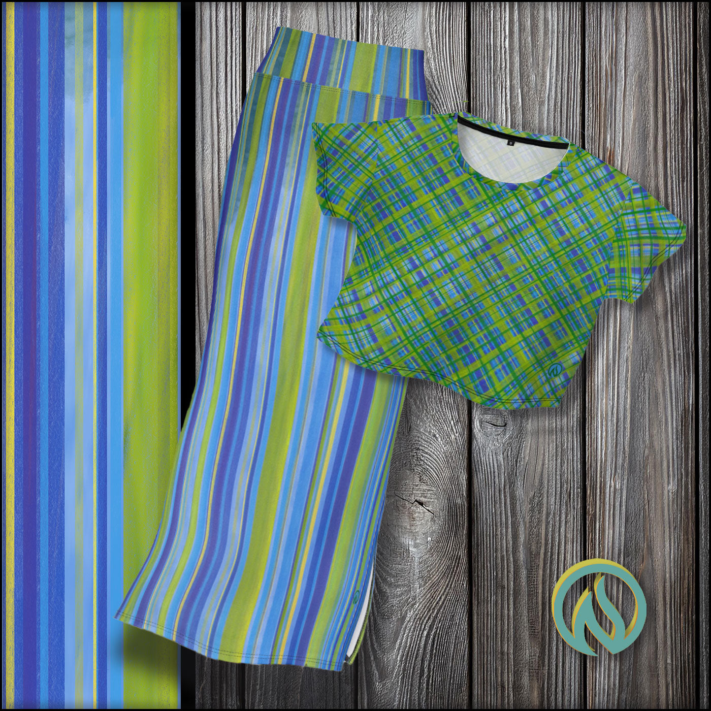 Spring Plaid Womens Crop Tee