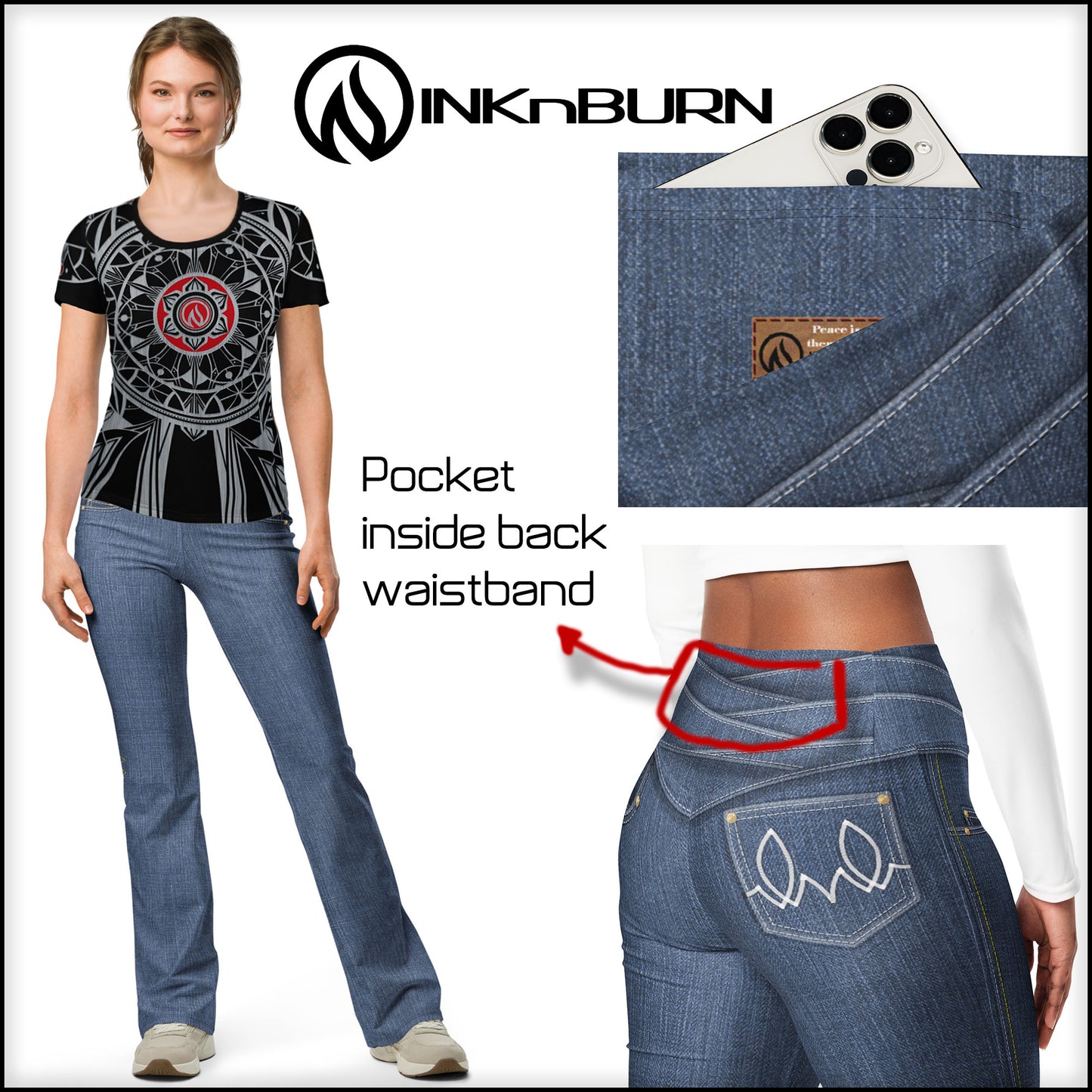 True Blue Denim Yoga Pants w/Pocket