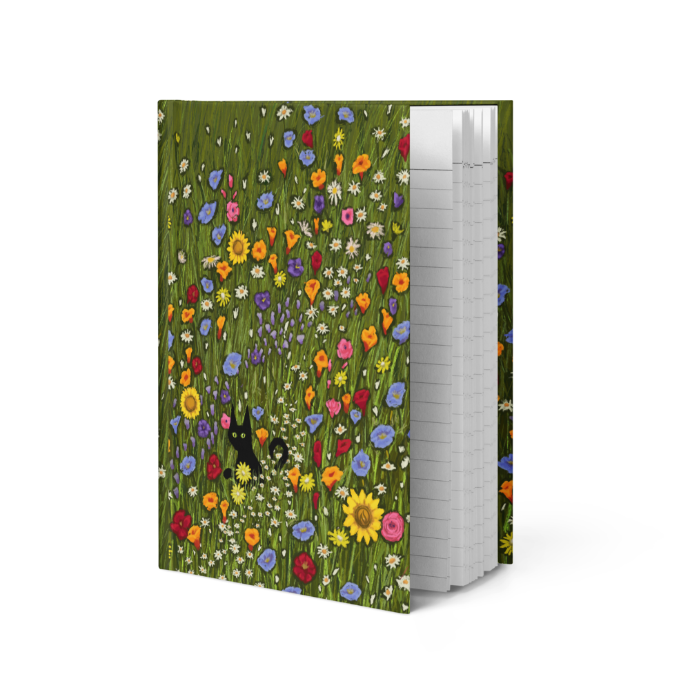Flower Cat Hardcover Notebook