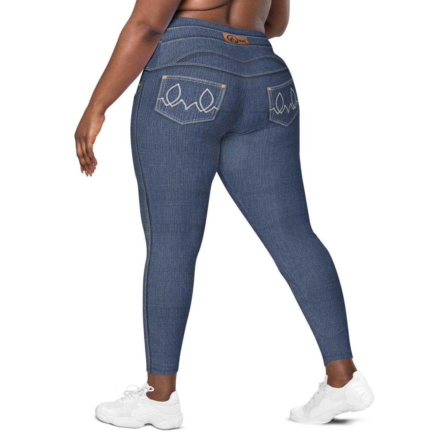 True Blue Denim Tights with Pockets 2XL-6XL
