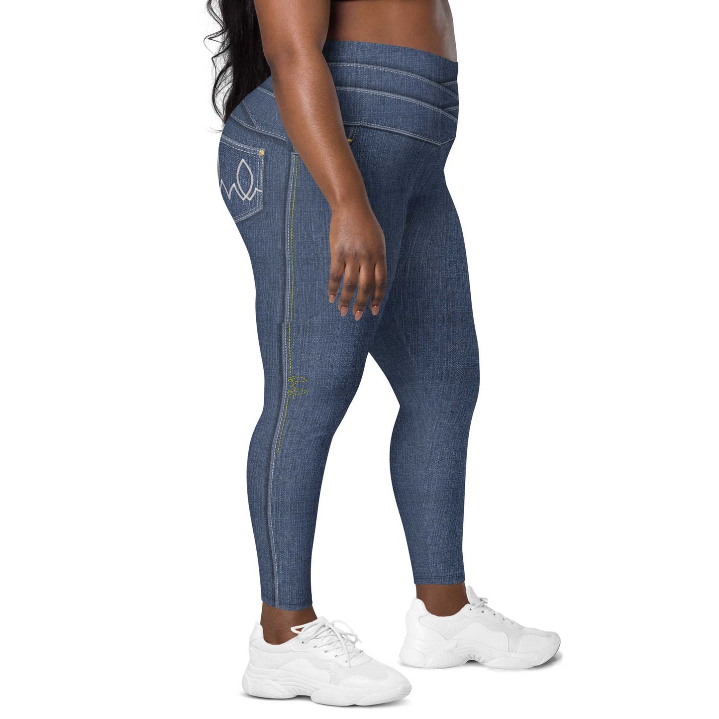 True Blue Denim Tights with Pockets 2XL-6XL