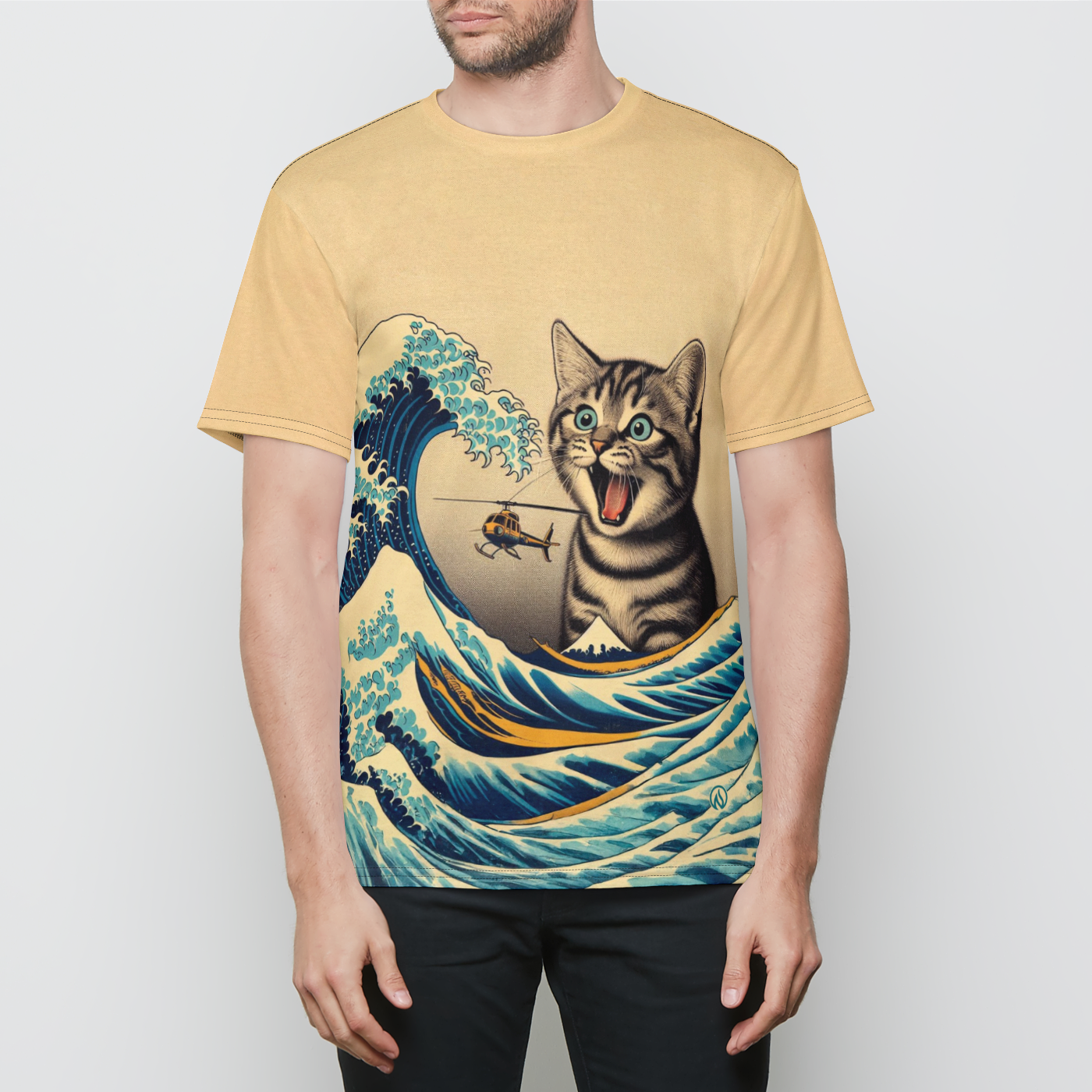 Catzilla Mens Crewneck T-Shirt