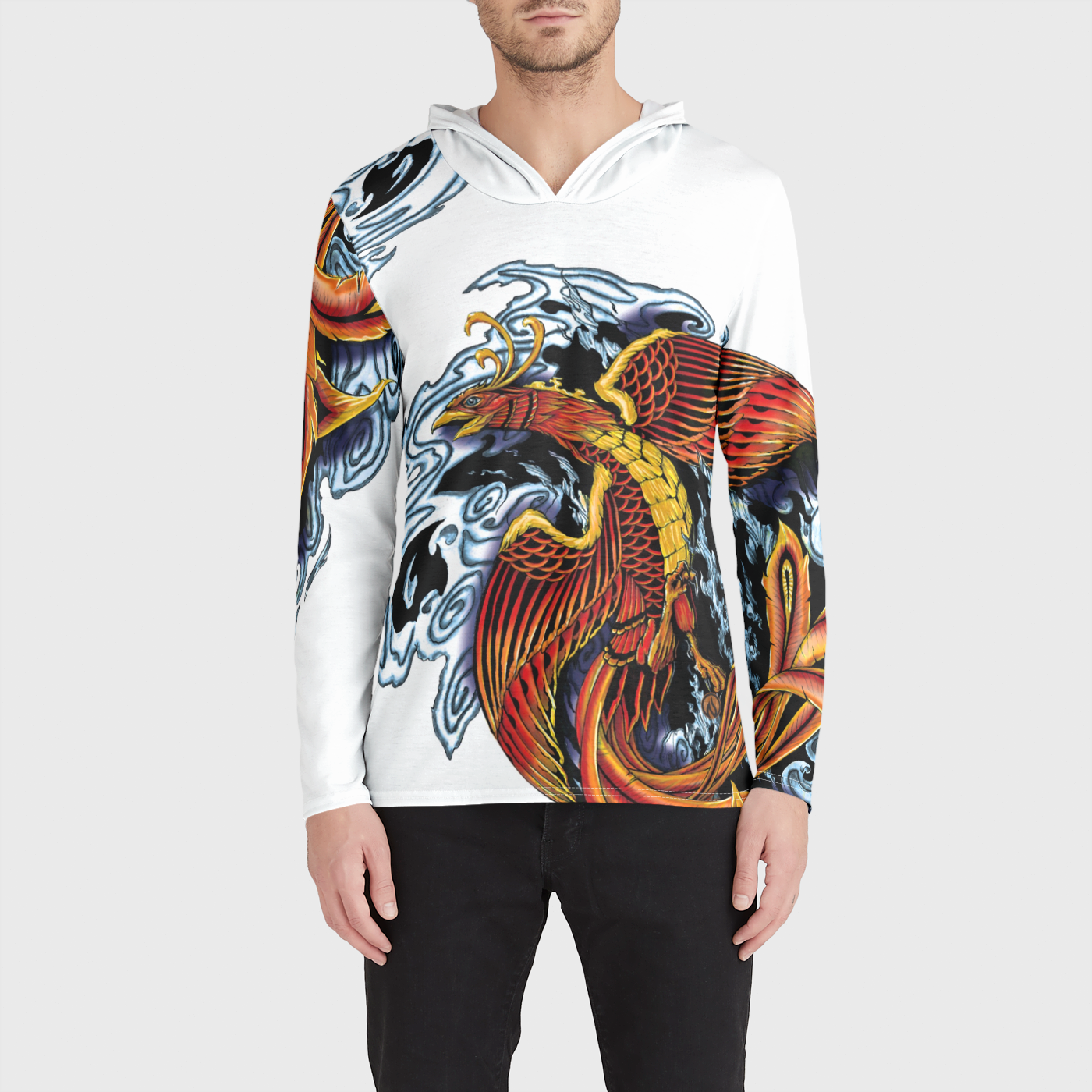 Phoenix on White T-Shirt Hoodie