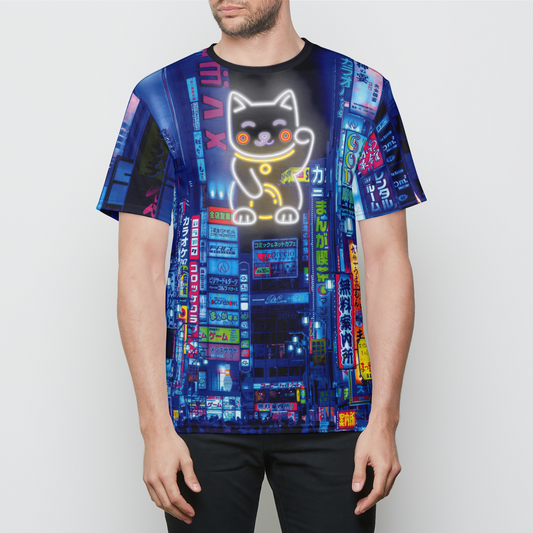 Lucky Cat Mens Crewneck T-Shirt