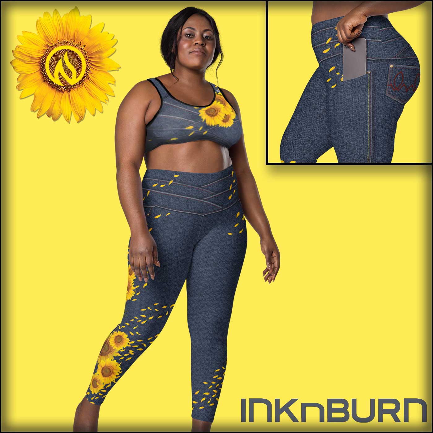 Sunflower Denim Tights w/Pockets 2X-6X