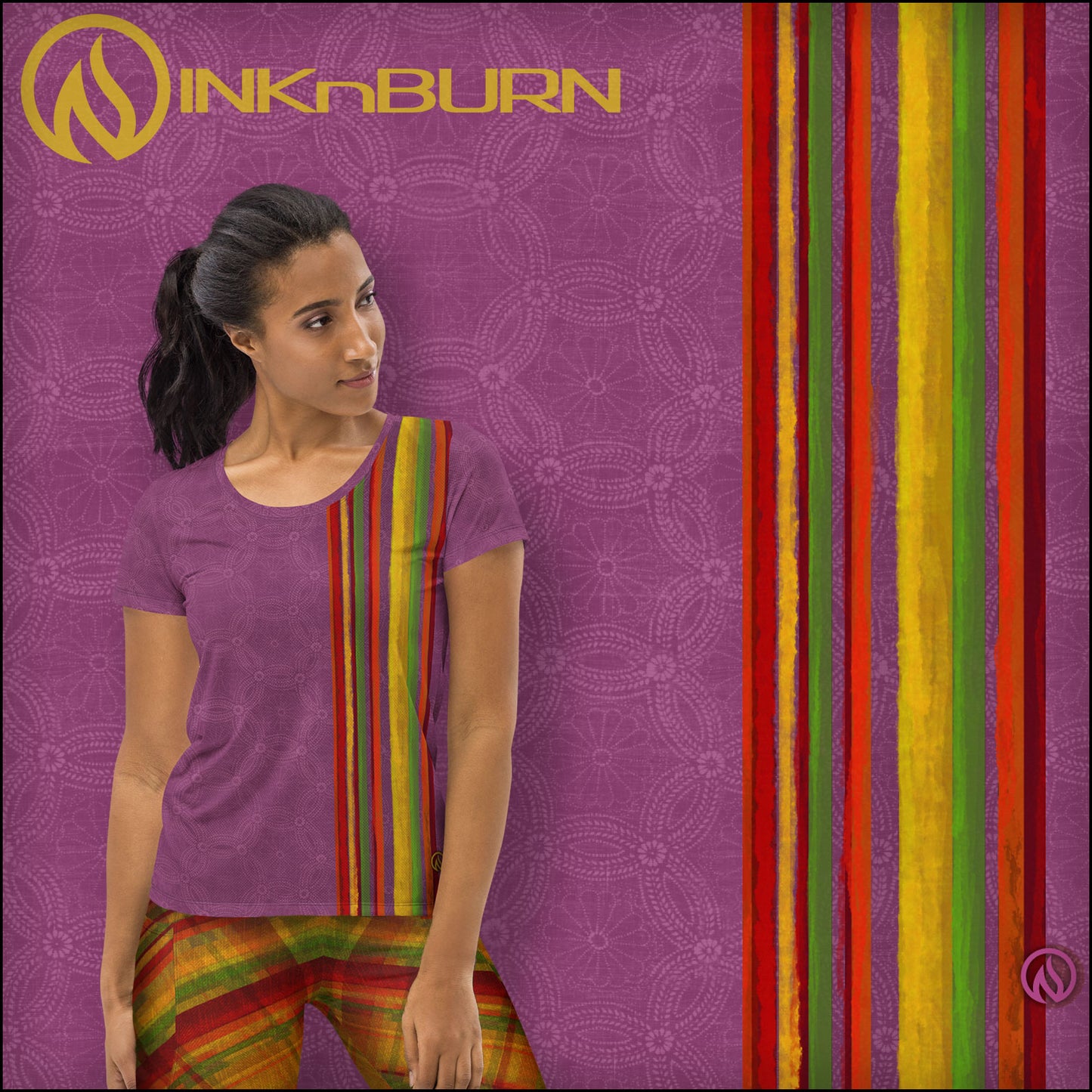 Fall Stripes Scoop Neck Tech