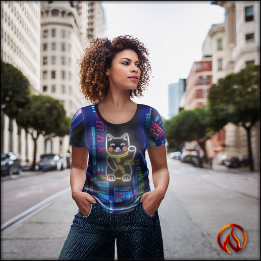 Lucky Cat Scoop Neck Tee