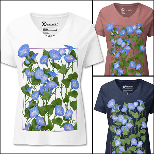 Morning Glory V-Neck T-Shirt