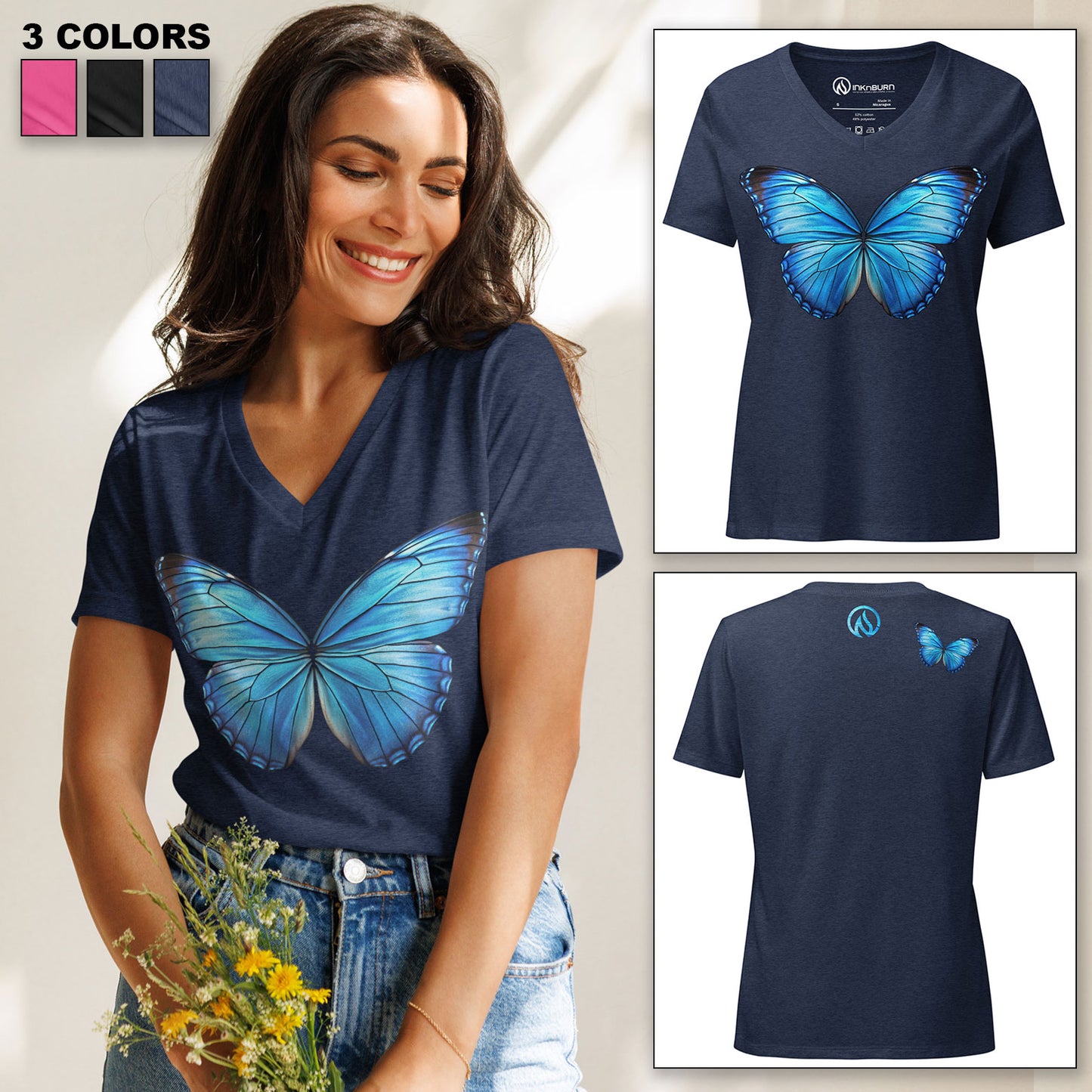 Ascent V-Neck Cotton T-Shirt (3 Colors)