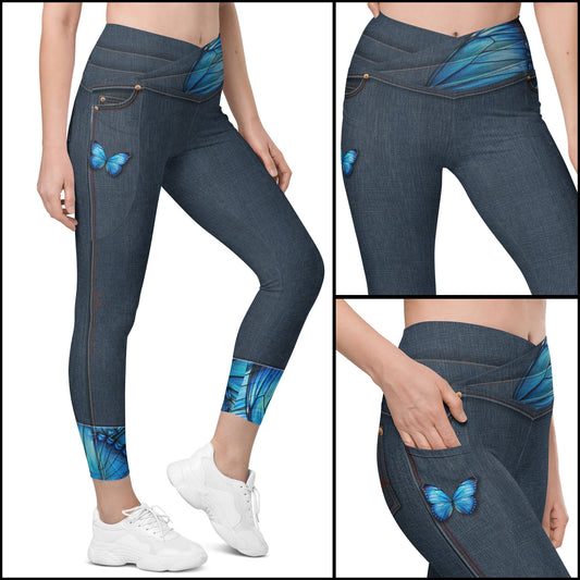 Ascent Denim Crossover Tights w/Pockets