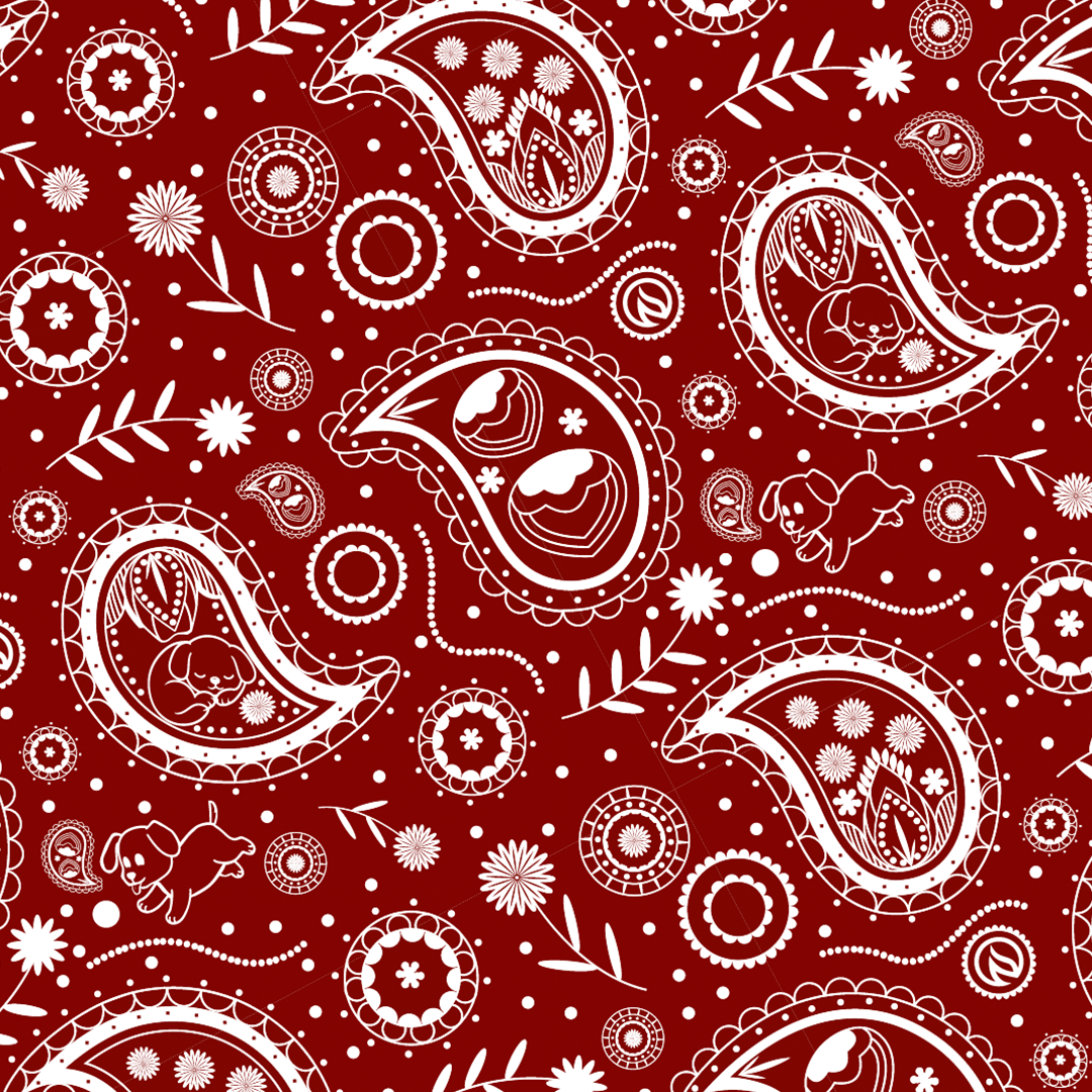 Red Paisley Bandana (3 Sizes)