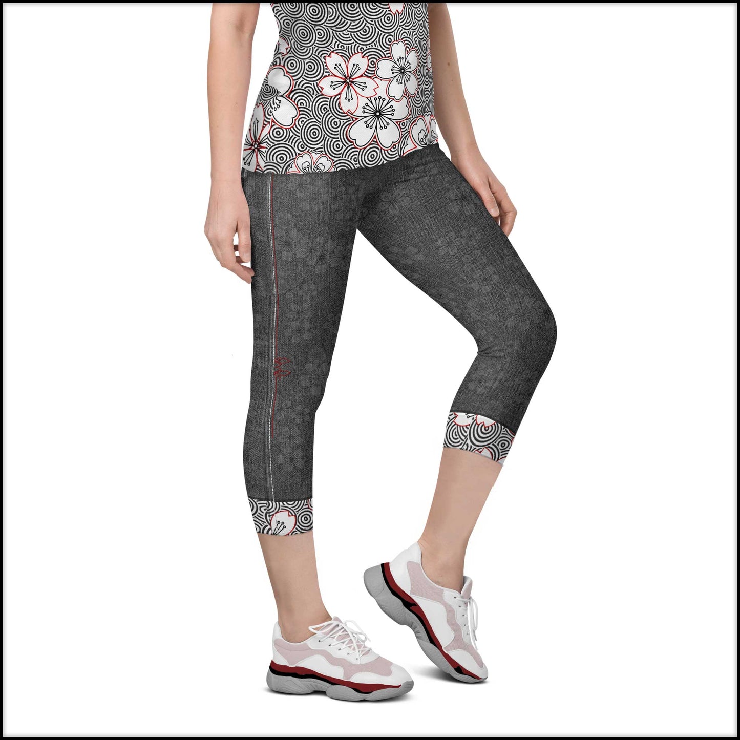 Sakura Rain Capris w/Pockets