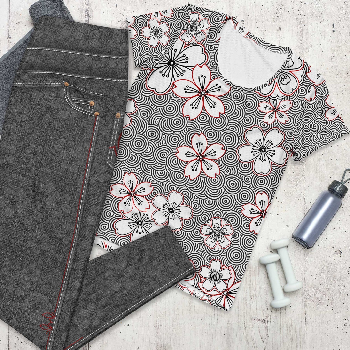 Sakura Rain Black Denim Tights