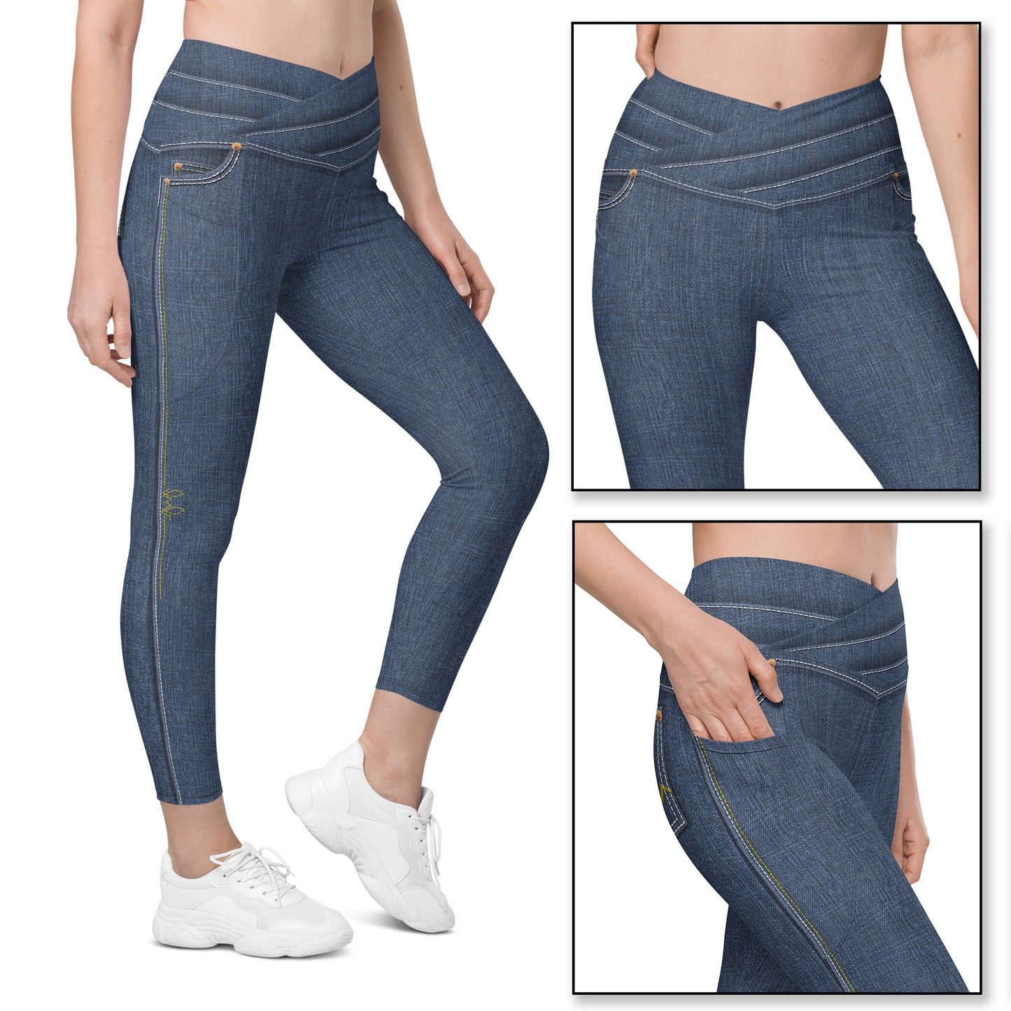 True Blue Denim Crossover Tigtht w/Pockets