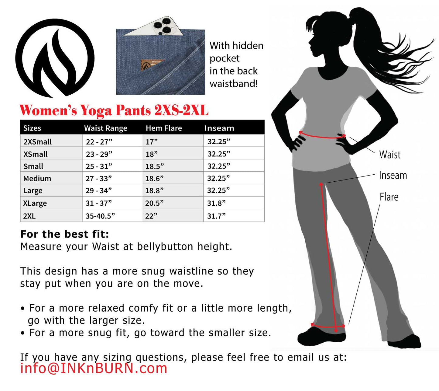 Black Denim Yoga Pants w/ Pocket