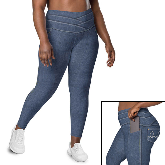 True Blue Denim Tights w/Pockets 2X-6X