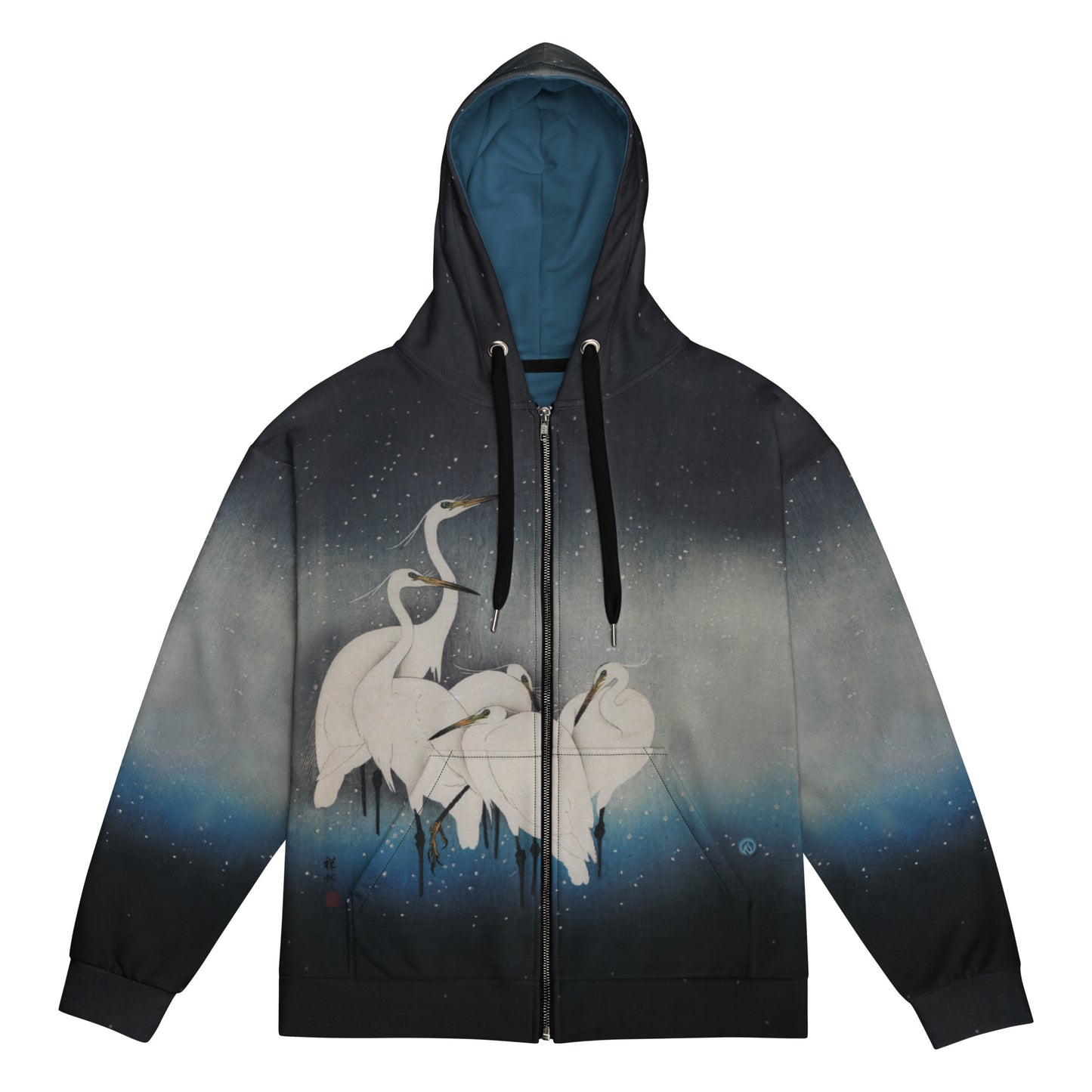Egrets in Snow Unisex Zip Hoodie