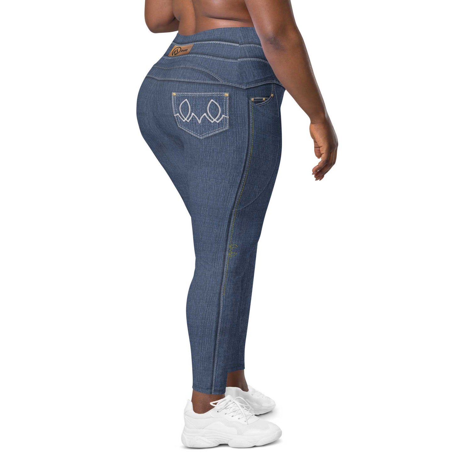 True Blue Denim Tights with Pockets 2XL-6XL