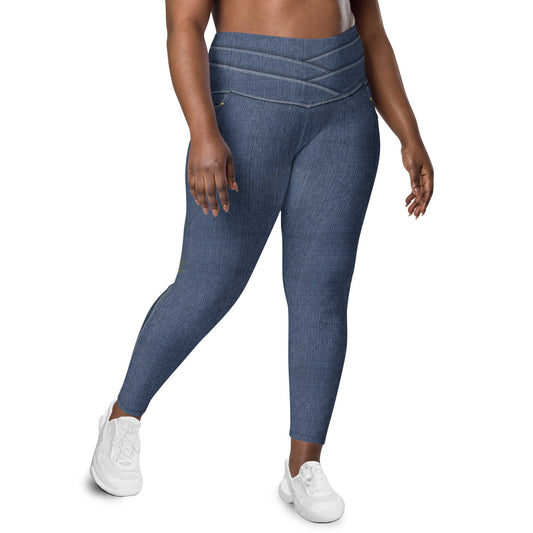 True Blue Denim Tights with Pockets 2XL-6XL