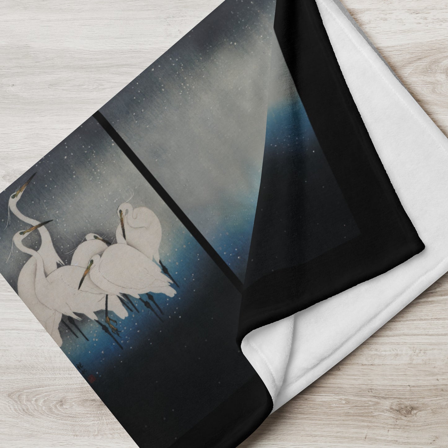Egrets in Snow Blanket 40x30 Blanket